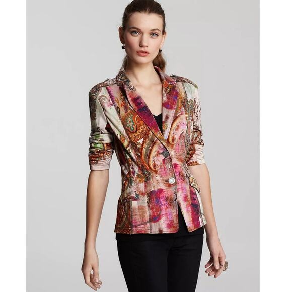 Basler Abstract Technicolor Paisley Print Blazer Jacket sz 44, US 14 - Picture 1 of 8